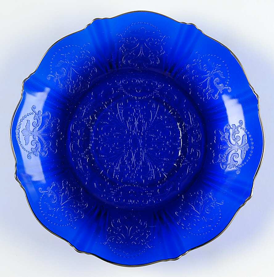 American Sweetheart Cobalt (Sterling Trim) Saucer Only by MacBeth-Evans-1