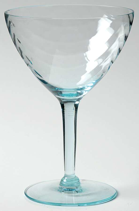 Vernon Aquamarine (Festoon Optic) Champagne/Tall Sherbet by Morgantown-1
