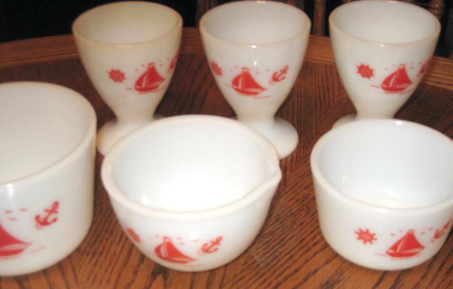 Ships Red Egg Cup by McKee-1
