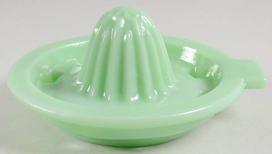 Jadeite-Green Glass Fruit Reamer by Martha Stewart-1