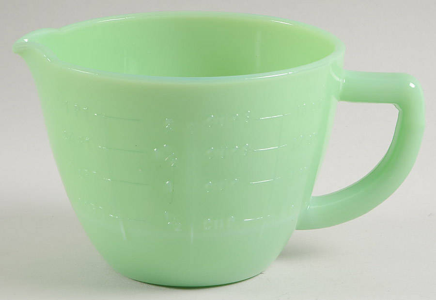 Jadeite-Green Glass 2 Cup Measuring Pitcher by Martha Stewart-1