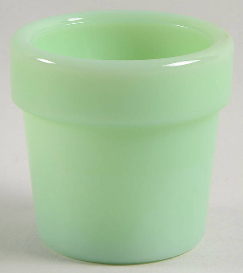 Jadeite-Green Glass Small Flower Pot by Martha Stewart-1