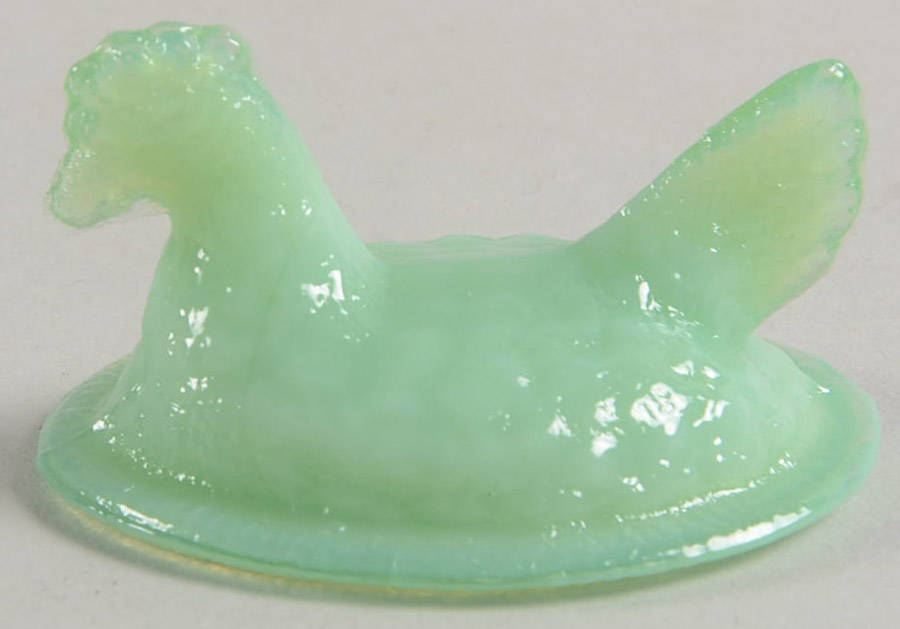 Jadeite-Green Glass Chick Salt, Lid Only by Martha Stewart-1