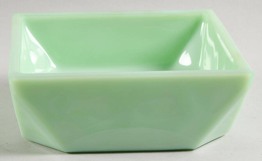 Jadeite-Green Glass Candy Box No Lid by Martha Stewart-1