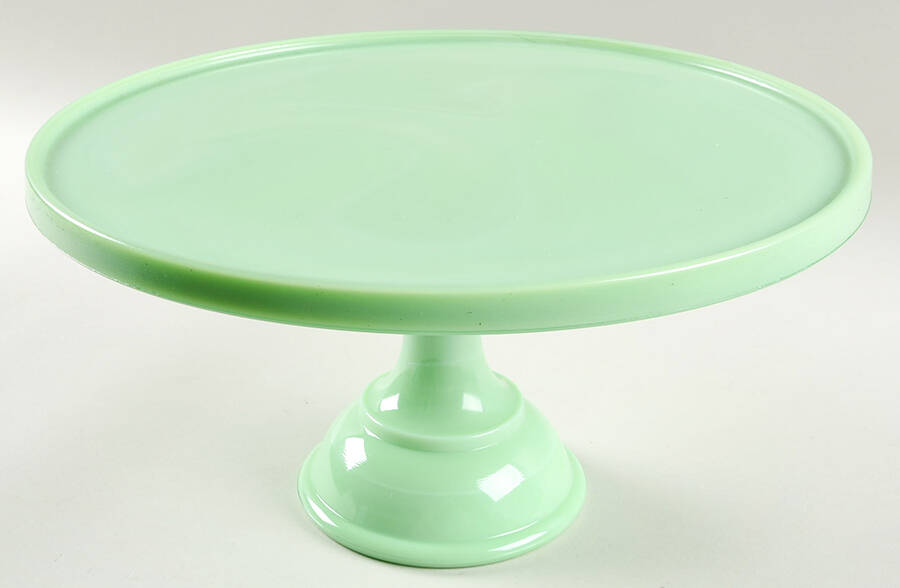 Jadeite-Green Glass 12" Diameter Cake Stand/Pedestal by Martha Stewart-1