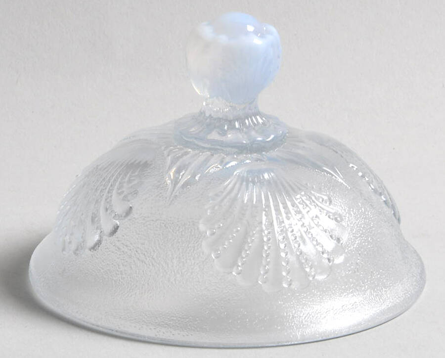 Shell Crystal Opal Lid for Sugar Bowl by Mosser (Ohio)-1