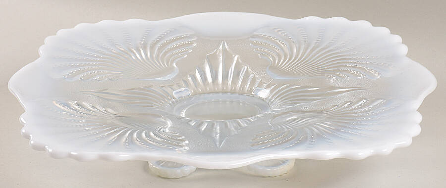 Shell Crystal Opal 12" Square Platter by Mosser (Ohio)-1
