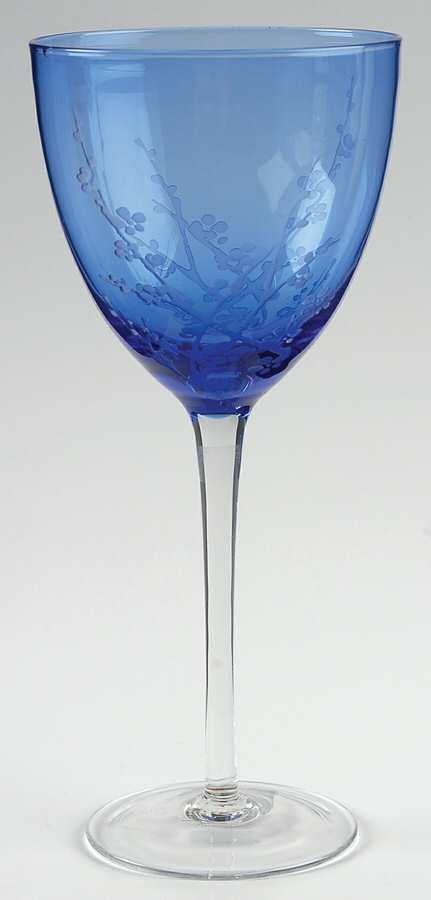 Cherry Blossom Cobalt Blue Wine Glass by Mikasa-1