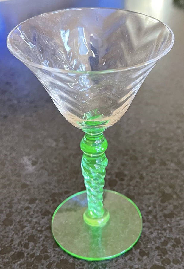 6102 Green Herringbone Optic Liquor Cocktail by Monongah-1