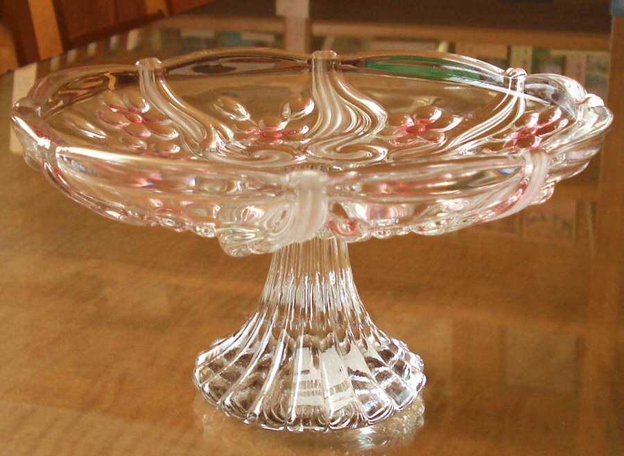Floral Dance Pink Frost Footed Cake Plate by Mikasa-1