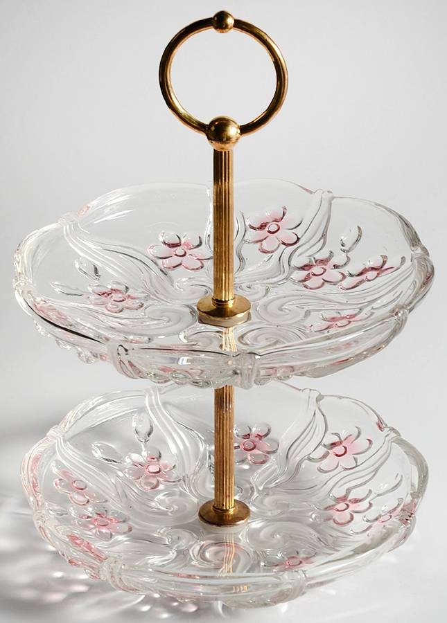 Floral Dance Pink Frost 2 Tier Serving Tray by Mikasa-1