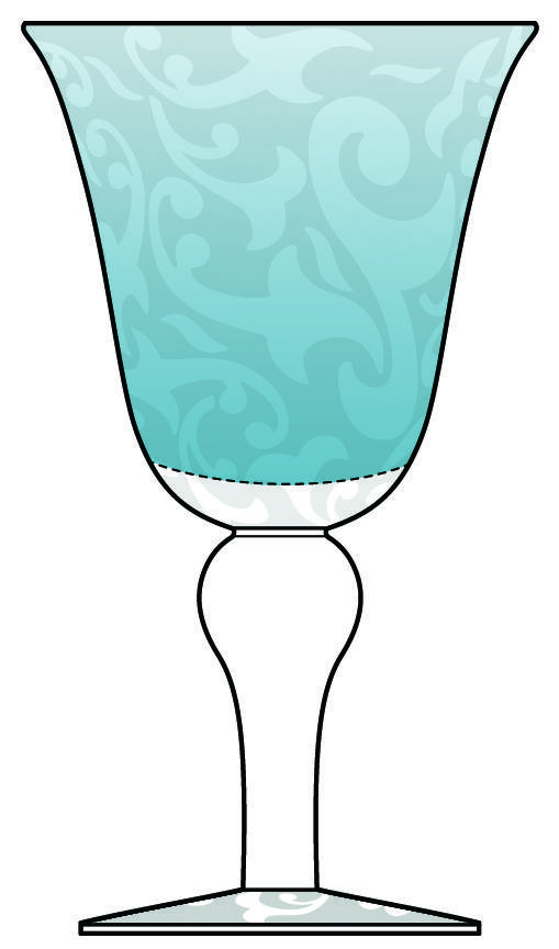 MWC2 (Bulbous Stem) Aqua Water Goblet by Michael Weems-1