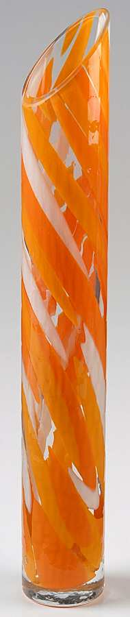 Rockswirl Orange 13" Cylindrical Vase by Mikasa-1