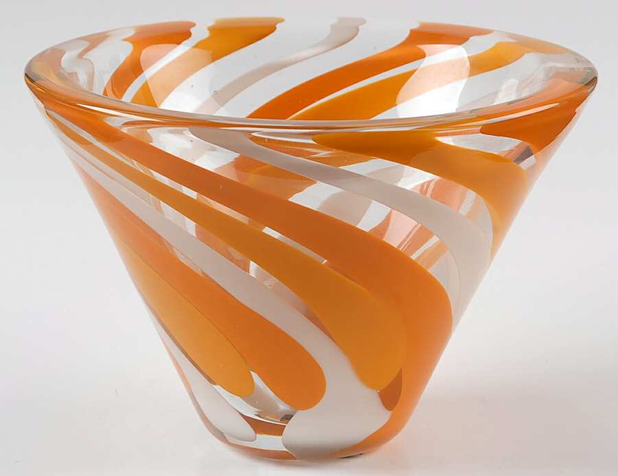 Rockswirl Orange 7" Cone Shape Bowl by Mikasa-1