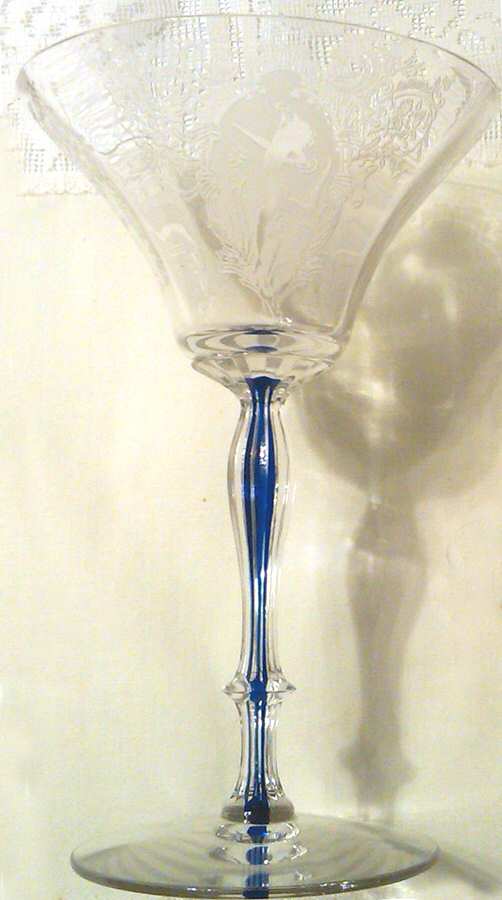Fontinelle Cobalt Clear (Stem 7673) Champagne/Tall Sherbet by Morgantown-1