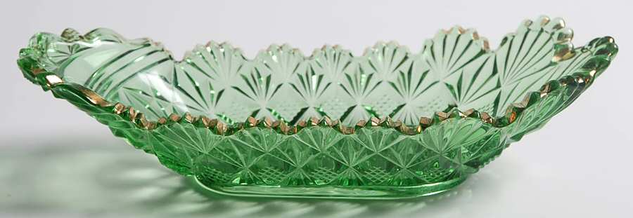 Teutonic Green Pickle Dish by McKee-1