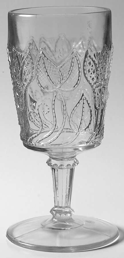Beaded Tulip Water Goblet by McKee-1