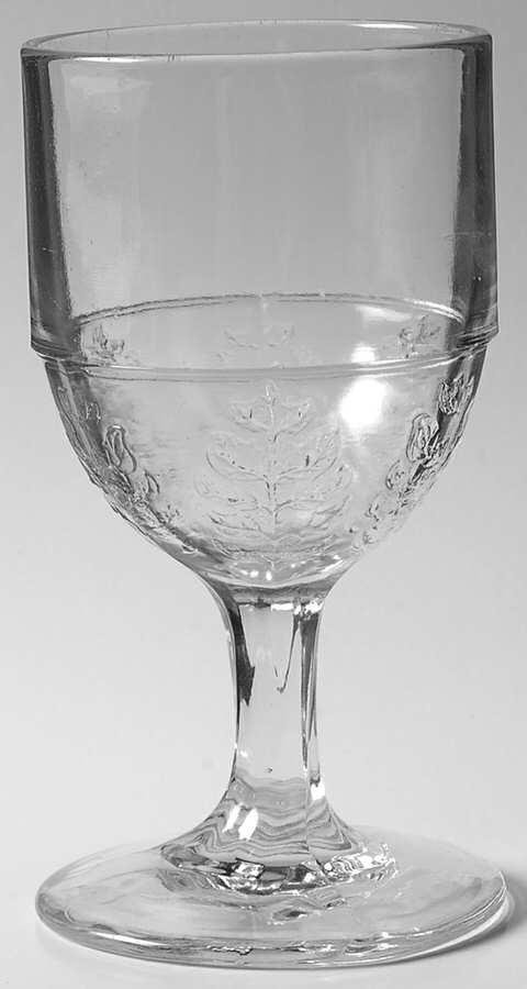Pressed Leaf Water Goblet by McKee-1