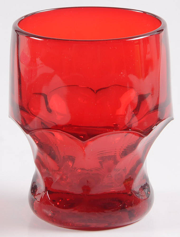 Georgian Ruby Red 6 Oz Flat Tumbler by Mosser (Ohio)-1