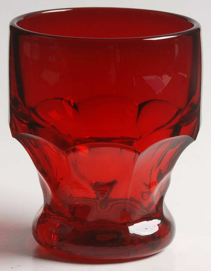 Georgian Ruby Red 9 Oz Flat Tumbler by Mosser (Ohio)-1