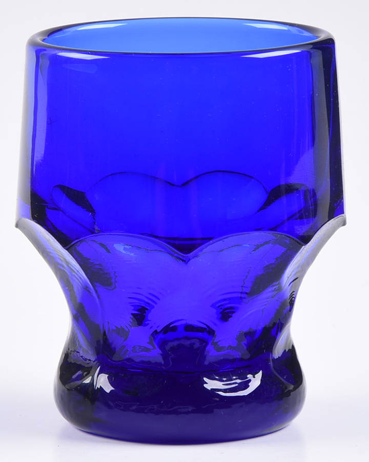 Georgian Cobalt Blue 6 Oz Flat Tumbler by Mosser (Ohio)-1
