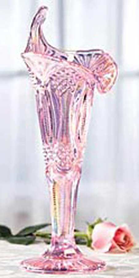 Diamond Classic Pink Passion Carnival Jack in the Pulpit Vase by Mosser (Ohio)-1