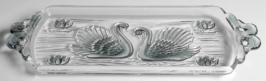 Swan Black Frosted 15" Rectangular Tray by Mikasa-1