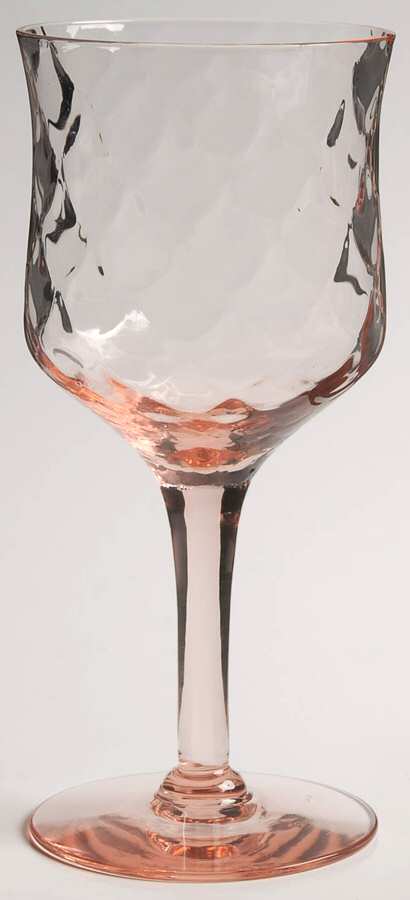 Avalon Pink (Peacock Optic) Water Goblet by Morgantown-1