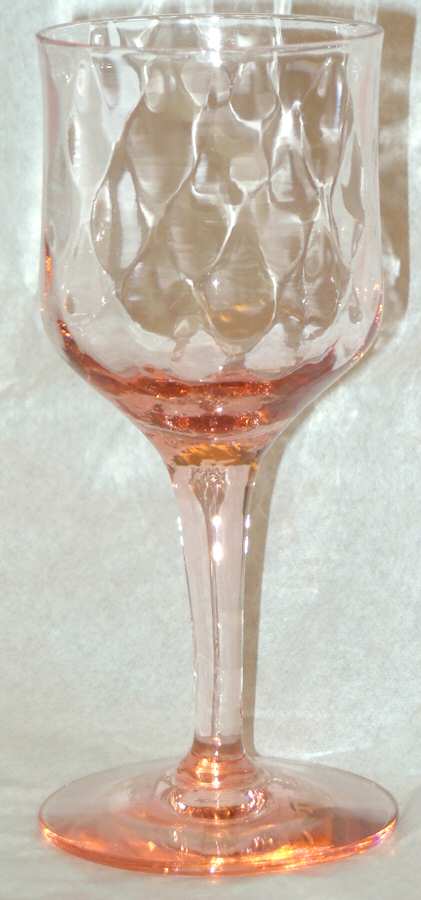 Avalon Pink (Peacock Optic) Wine Glass by Morgantown-1