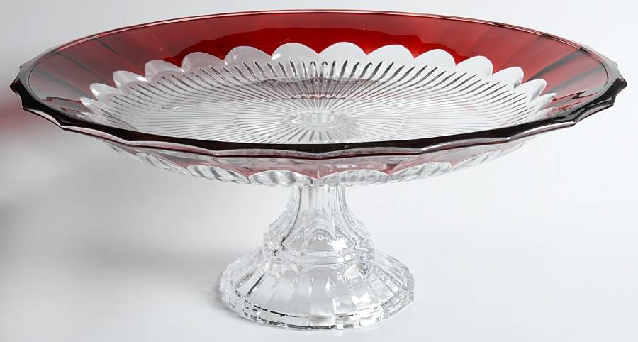 Crimson Dawn 14" Diameter Pedestal Cake Stand by Mikasa-1