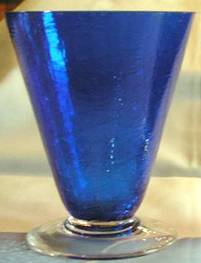 Belton Cobalt Crackle (Arctic) Footed Tumbler by Morgantown-1