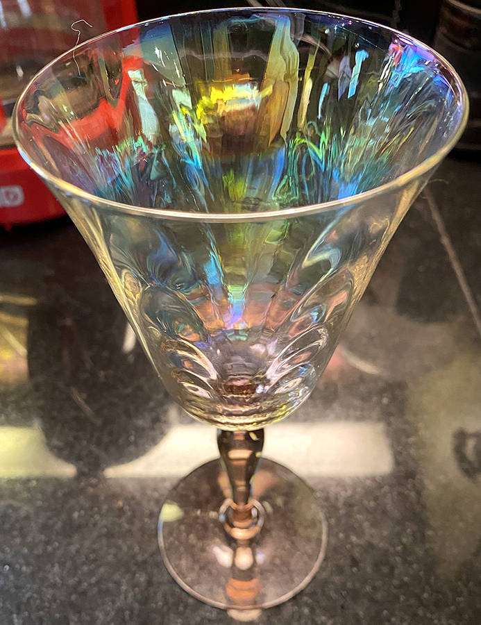 Hampton Palm Optic-Pink-Clear Water Goblet by Morgantown-1