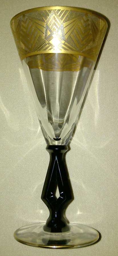 Le Mons Black Gold Water Goblet by Morgantown-1