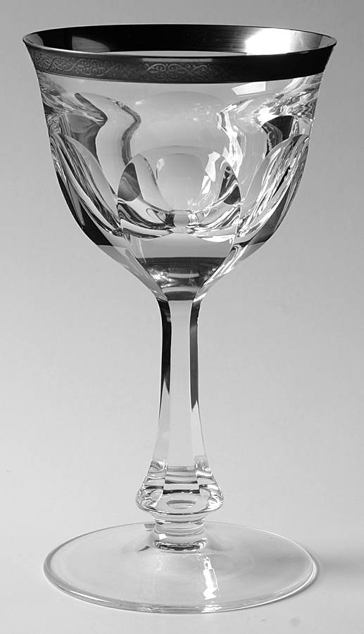 Lady Hamilton Platinum Encrusted Band Water Goblet by Moser-1