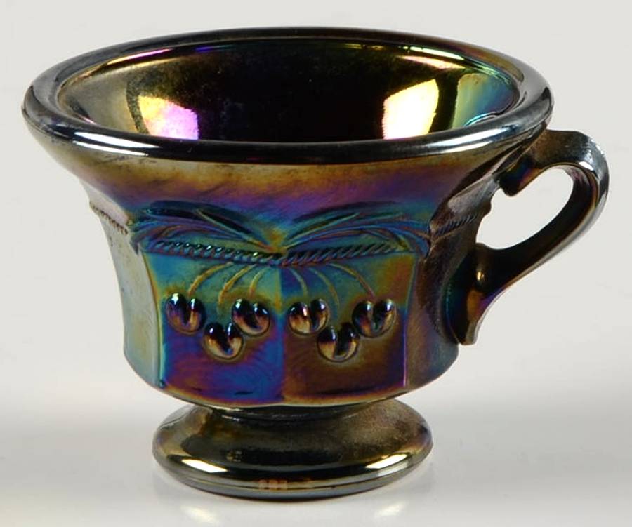 Cherry Thumbprint Purple Carnival Child's Punch Cup by Mosser (Ohio)-1