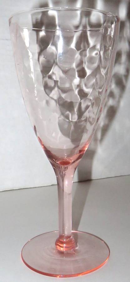 Vernon Pink (Festoon Optic) Water Goblet by Morgantown-1