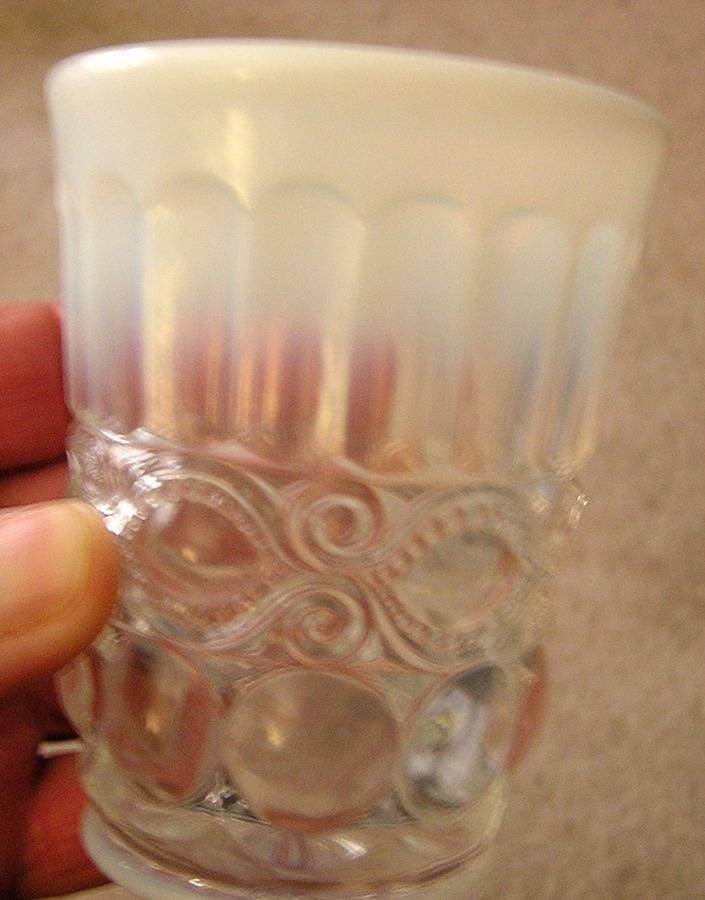 Eye Winker Crystal Opal Flat Tumbler by Mosser (Ohio)-1