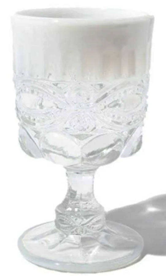 Eye Winker Crystal Opal Water Goblet by Mosser (Ohio)-1