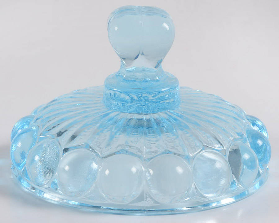 Eye Winker Aqua Opal Lid for Sugar Bowl by Mosser (Ohio)-1
