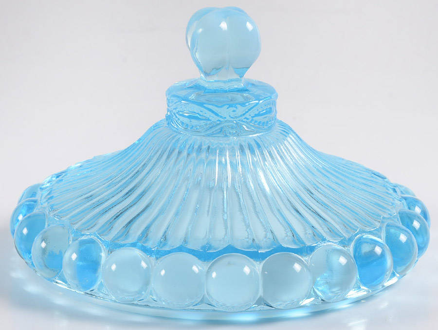 Eye Winker Aqua Opal Lid for Candy Dish by Mosser (Ohio)-1
