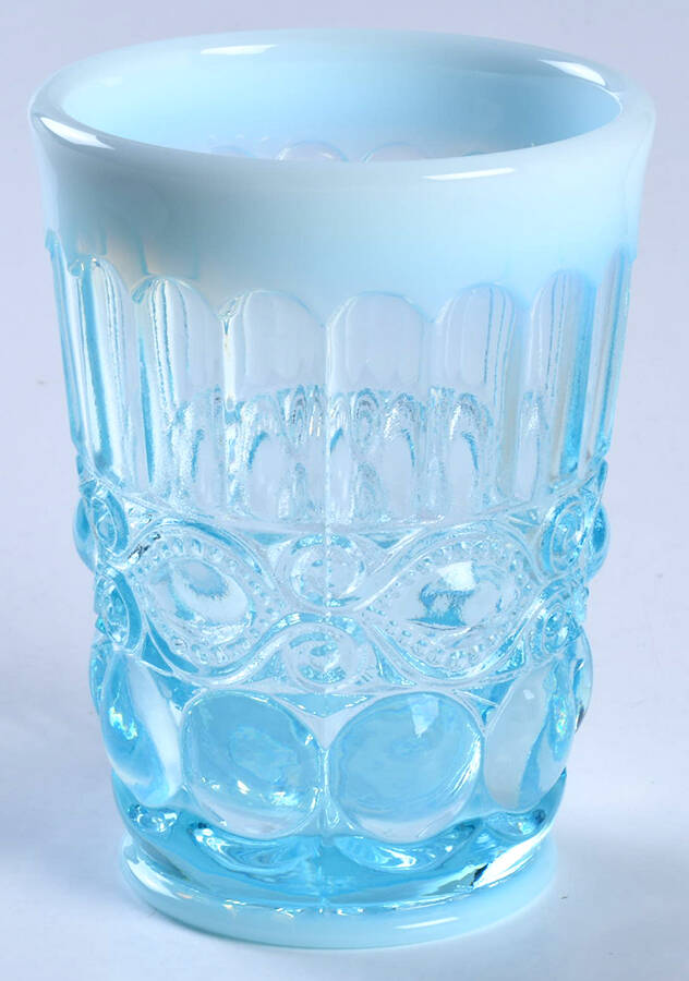 Eye Winker Aqua Opal Flat Tumbler by Mosser (Ohio)-1