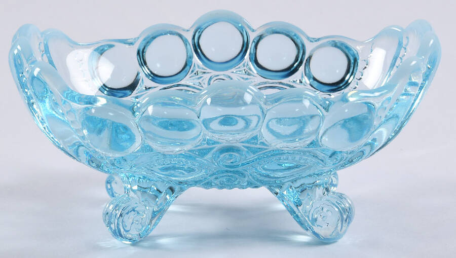 Eye Winker Aqua Opal Footed Open Jam/Jelly by Mosser (Ohio)-1