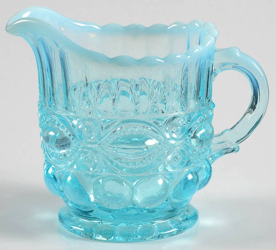 Eye Winker Aqua Opal Creamer by Mosser (Ohio)-1