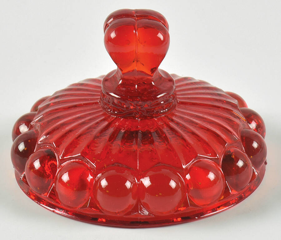 Eye Winker Red Lid for Sugar Bowl by Mosser (Ohio)-1