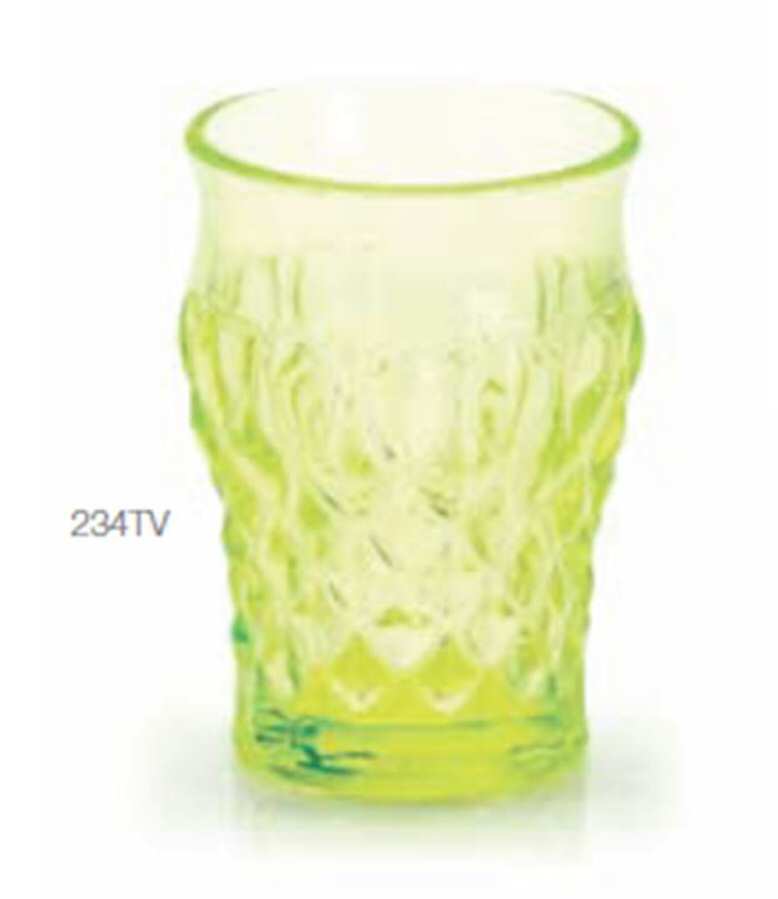 Elizabeth Vaseline Flat Tumbler by Mosser (Ohio)-1
