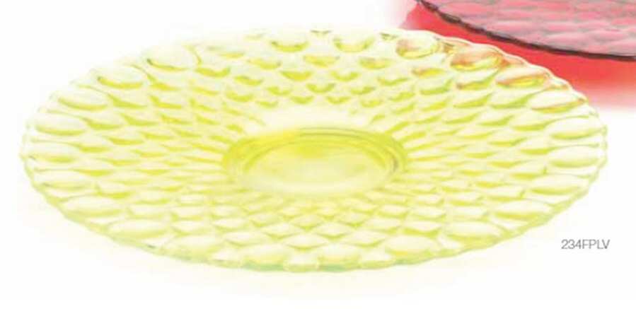 Elizabeth Vaseline 12" Round Platter by Mosser (Ohio)-1