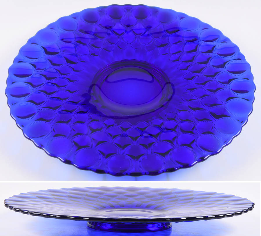 Elizabeth Cobalt Blue 12" Round Platter by Mosser (Ohio)-1