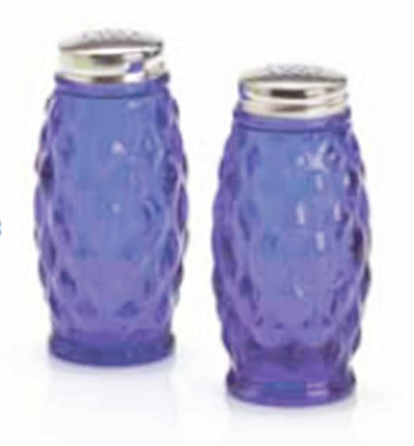 Elizabeth Cobalt Blue Shaker Set w/Metal Lids by Mosser (Ohio)-1