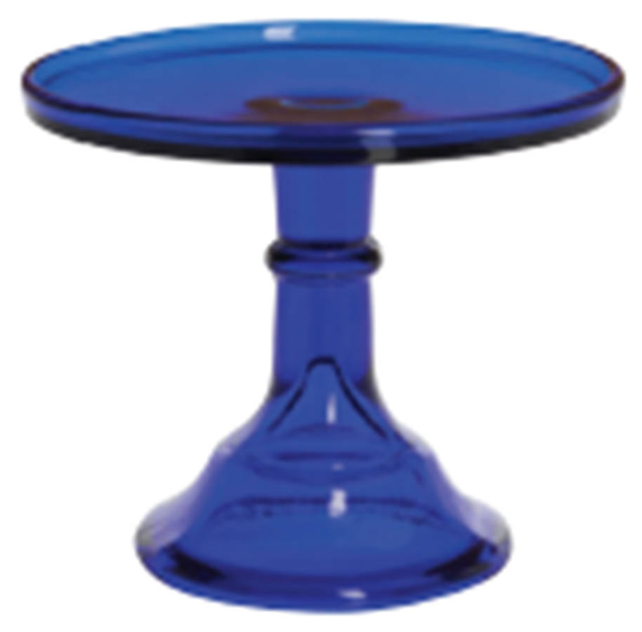 Cobalt Blue 6" Diameter Pedestal Cake Stand by Mosser (Ohio)-1