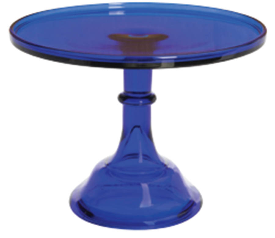 Cobalt Blue 10" Diameter Pedestal Cake Stand by Mosser (Ohio)-1